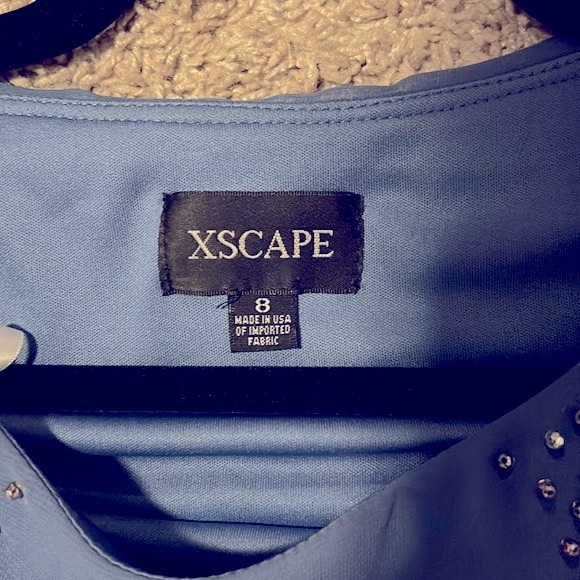 Women's Formal Dress Sz 8 Light Blue Floaty XSCAPE Studded Split Sleeve
Chiffon - Picture 10 of 15